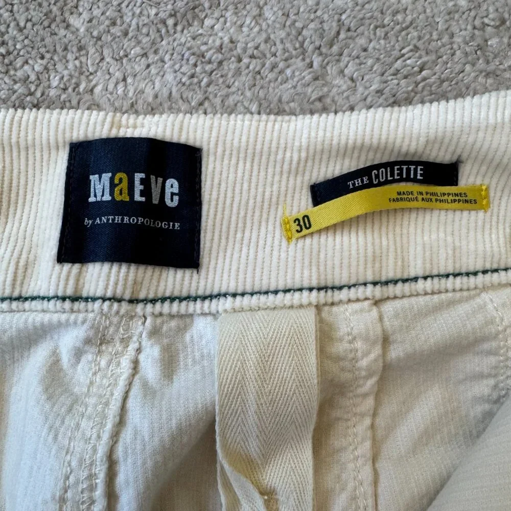 Anthropologie Maeve Colette Cropped Wide-Leg Corduroy Pants - Picture 7 of 11